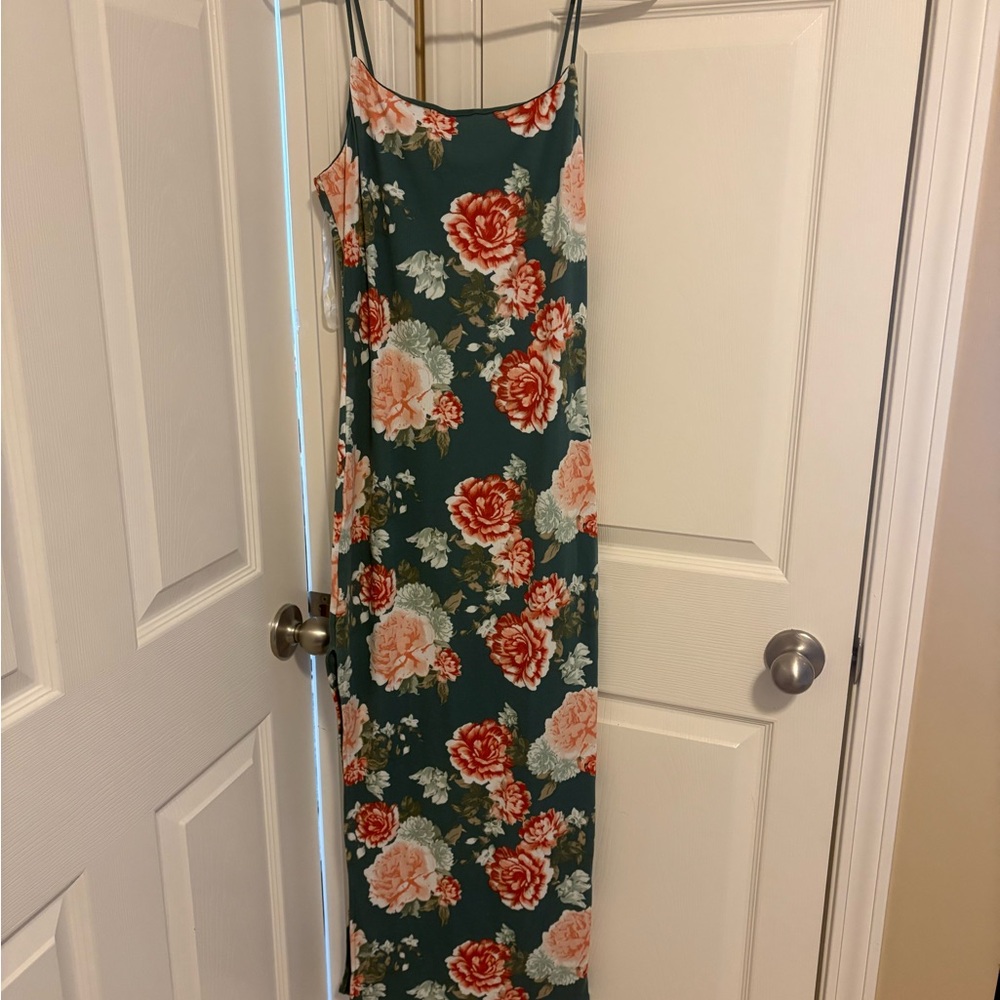 Floral Green Maxi Dress